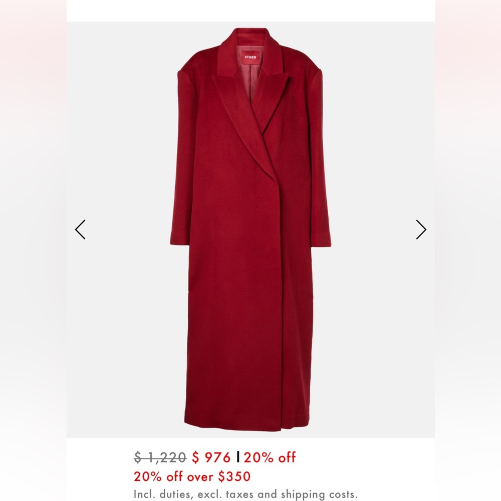 Staud Serge Coat Rouge - XS